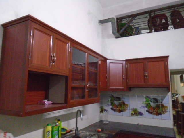 Tủ bếp nhôm vân gỗ thi công SN 278 Nguyễn Trãi - Thanh Xuân